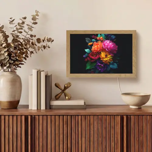 Boeket - Bloemen - Kleur Light Box met kabel (Tafellamp) klein -sfeer2