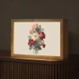 Boeket - Warme tinten - Elegant Light Box met kabel (Tafellamp) klein -z3d_website
