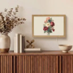 Boeket - Warme tinten - Elegant Light Box met kabel (Tafellamp) klein -sfeer2