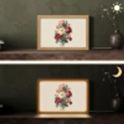 Boeket - Warme tinten - Elegant Light Box met kabel (Tafellamp) klein -sfeer3