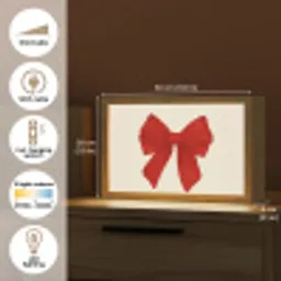 Strik - Symmetrisch - Rood - Lint Light Box met kabel (Tafellamp) klein -USP_EN