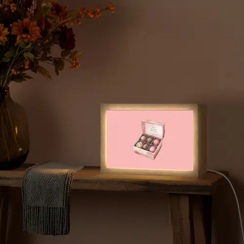 Doosje - Bonbons - Liefdevolle - Tekst Light Box met kabel (Tafellamp) klein -sfeer4