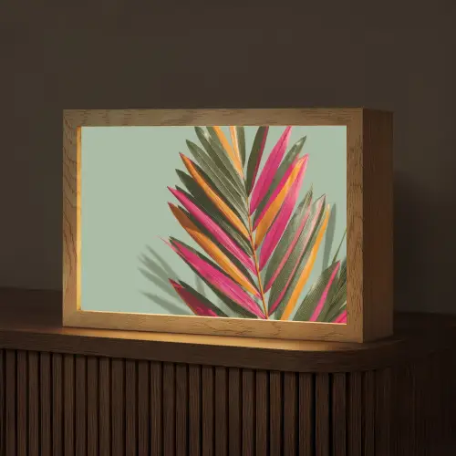 Tak - Bladeren - Kleurrijk - Schaduw Light Box met kabel (Tafellamp) klein -z3d_website