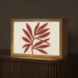 Tak - Bladeren - Rood Light Box met kabel (Tafellamp) klein -z3d_website