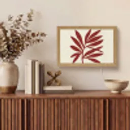 Tak - Bladeren - Rood Light Box met kabel (Tafellamp) klein -sfeer2