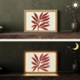 Tak - Bladeren - Rood Light Box met kabel (Tafellamp) klein -sfeer3