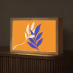 Takken - Bladeren - Minimalistisch - Blauw Light Box met kabel (Tafellamp) klein -z3d_website