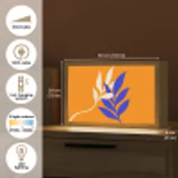 Takken - Bladeren - Minimalistisch - Blauw Light Box met kabel (Tafellamp) klein -USP_EN