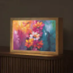 Felle bloemen - Dynamisch - Levendig Light Box met kabel (Tafellamp) klein -z3d_website