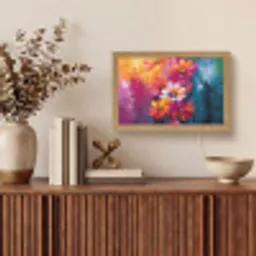 Felle bloemen - Dynamisch - Levendig Light Box met kabel (Tafellamp) klein -sfeer2