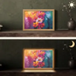Felle bloemen - Dynamisch - Levendig Light Box met kabel (Tafellamp) klein -sfeer3