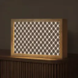 Bruin - Ruitpatroon - Geometrisch Light Box met kabel (Tafellamp) klein 924 -z3d_website