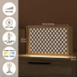 Bruin - Ruitpatroon - Geometrisch Light Box met kabel (Tafellamp) klein 924 -USP_EN