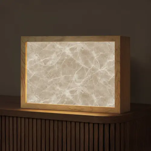 Bruin - Kristaladers - Marmer Light Box met kabel (Tafellamp) klein 924 -z3d_website