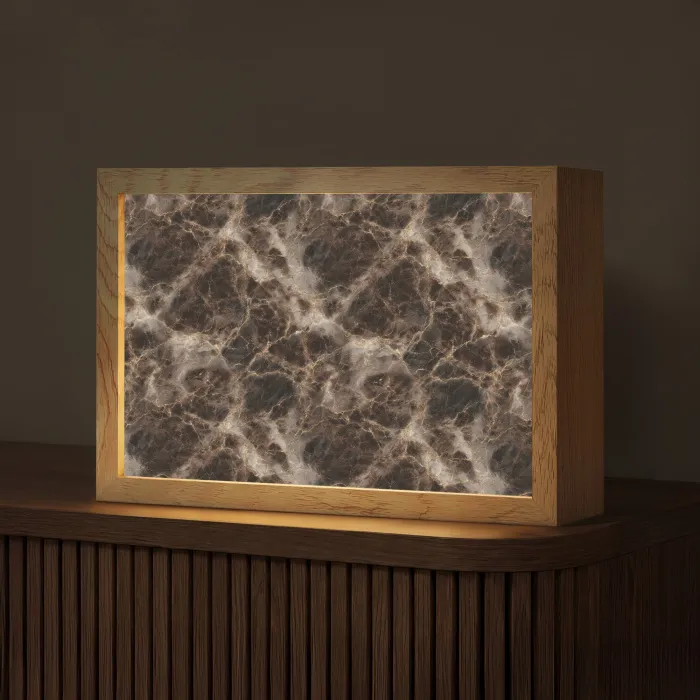 Bruin - Goud - Marmer Light Box met kabel (Tafellamp) klein 924 -z3d_website