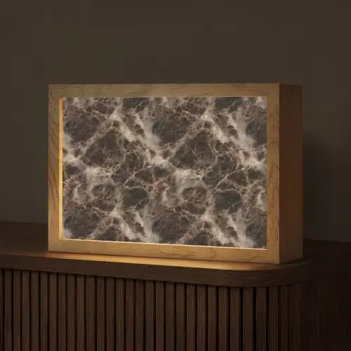 Bruin - Goud - Marmer Light Box met kabel (Tafellamp) klein 924 -z3d_website