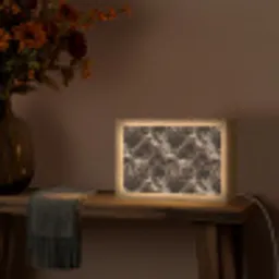 Bruin - Goud - Marmer Light Box met kabel (Tafellamp) klein 924 -sfeer4