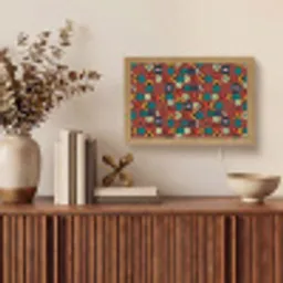 Bruin - Retro - Disco - Patroon Light Box met kabel (Tafellamp) klein 924 -sfeer2