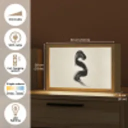 Penseelstreek - Zwart - Minimalistisch Light Box met kabel (Tafellamp) klein -USP_EN