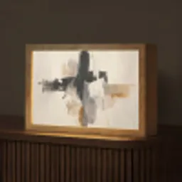 Penseelstreken - Ruw - Abstract - Beige Light Box met kabel (Tafellamp) klein -z3d_website