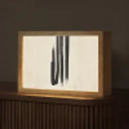 Penseelstreken - Verticaal - Zwart Light Box met kabel (Tafellamp) klein -z3d_website