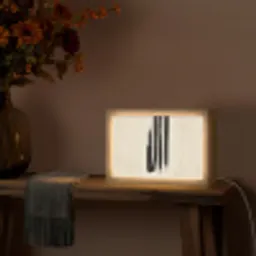 Penseelstreken - Verticaal - Zwart Light Box met kabel (Tafellamp) klein -sfeer4