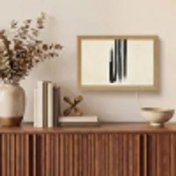 Penseelstreken - Verticaal - Zwart Light Box met kabel (Tafellamp) klein -sfeer2