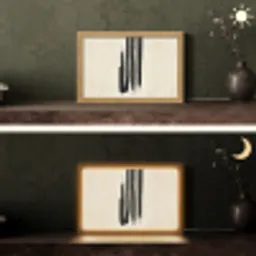Penseelstreken - Verticaal - Zwart Light Box met kabel (Tafellamp) klein -sfeer3