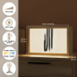 Penseelstreken - Verticaal - Zwart Light Box met kabel (Tafellamp) klein -USP_EN
