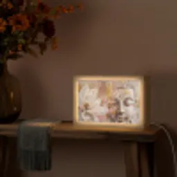 Buddha - Bloem - Goud - Roze - Abstract Light Box met kabel (Tafellamp) klein -sfeer4