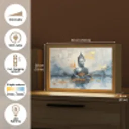 Buddha - Goud - Abstract - Modern Light Box met kabel (Tafellamp) klein -USP_EN