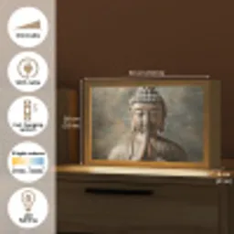 Boedha - Beeld - Bruin - Rust Light Box met kabel (Tafellamp) klein -USP_EN