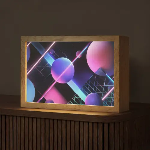 Bollen - Neon - Lijnen - Roze Light Box met kabel (Tafellamp) klein -z3d_website