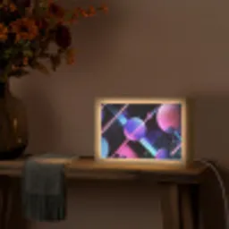 Bollen - Neon - Lijnen - Roze Light Box met kabel (Tafellamp) klein -sfeer4