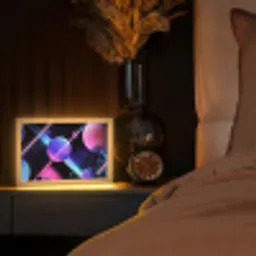 Bollen - Neon - Lijnen - Roze Light Box met kabel (Tafellamp) klein -sfeer1