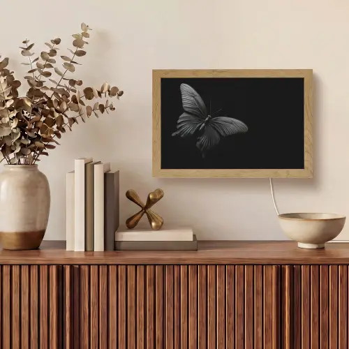 Vlinder - Zwart - Insect - Dieren Light Box met kabel (Tafellamp) klein -sfeer2