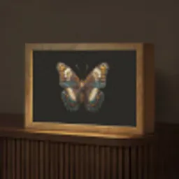 Vlinder - Kleurrijk - mozaïekachtig Light Box met kabel (Tafellamp) klein -z3d_website