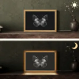 Vlinder - Grijs - Mysterieus Light Box met kabel (Tafellamp) klein -sfeer3