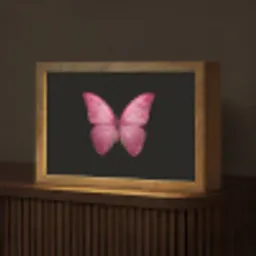 Vlinder - roze - Elegant Light Box met kabel (Tafellamp) klein -z3d_website