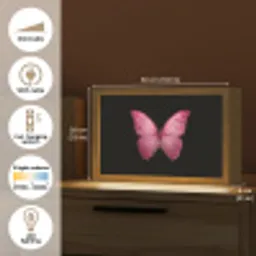 Vlinder - roze - Elegant Light Box met kabel (Tafellamp) klein -USP_EN