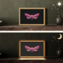 Vlinder - Roze - Nachtvlinder Light Box met kabel (Tafellamp) klein -sfeer3