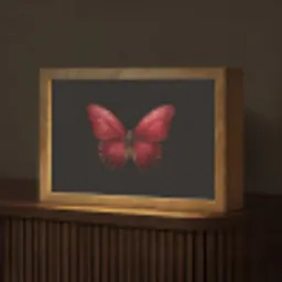 Vlinder - Rood - Minimalistisch Light Box met kabel (Tafellamp) klein -z3d_website