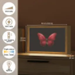 Vlinder - Rood - Minimalistisch Light Box met kabel (Tafellamp) klein -USP_EN