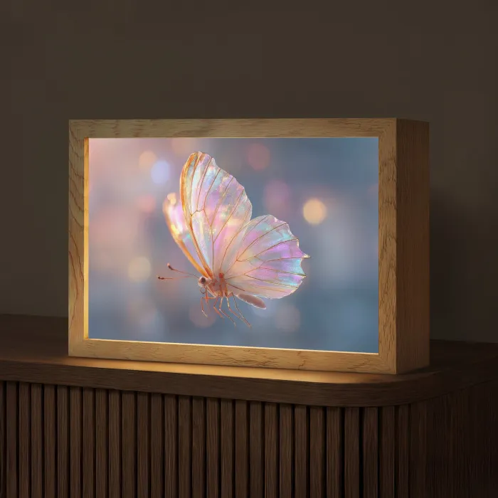 Vlinder - Vleugels - Pastel - Glinstering Light Box met kabel (Tafellamp) klein -z3d_website