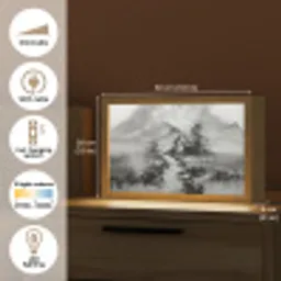 Hut - Grijs - Bergen - Mistig Light Box met kabel (Tafellamp) klein -USP_EN