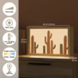 Cactus - Woestijn - Zand - Bruin Light Box met kabel (Tafellamp) klein -USP_EN