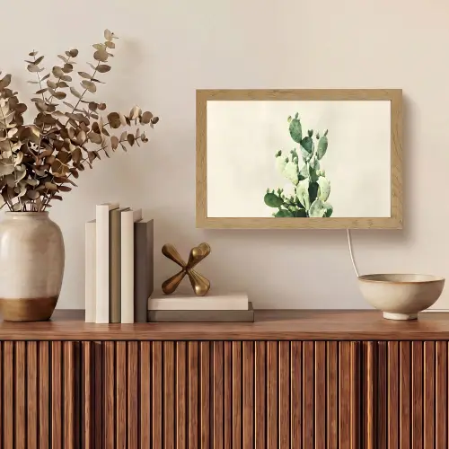 Cactus - Groen - Minimalistisch Light Box met kabel (Tafellamp) klein -sfeer2