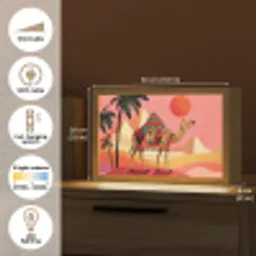Kameel - Pyramides - Rode zon Light Box met kabel (Tafellamp) klein -USP_EN