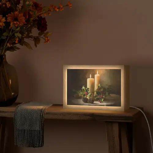 Kaarslicht - Kerst - Veelkleurig Light Box met kabel (Tafellamp) klein -sfeer4