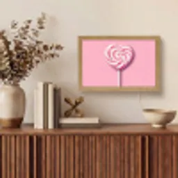 Snoep - Lolly - Hart- Roze Light Box met kabel (Tafellamp) klein -sfeer2